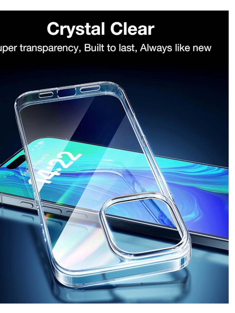 Minimalist Crystal Clear iPhone 16 Pro Case, Ultra-Thin, Non-Yellowing NEW NIP